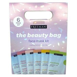 Freeman Beauty Bag 6 Piece Face Mask Kit New